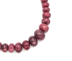 Jay King Graduated Pink Rhodonite Rondelle Beaded Sterling Silver Necklace 30"