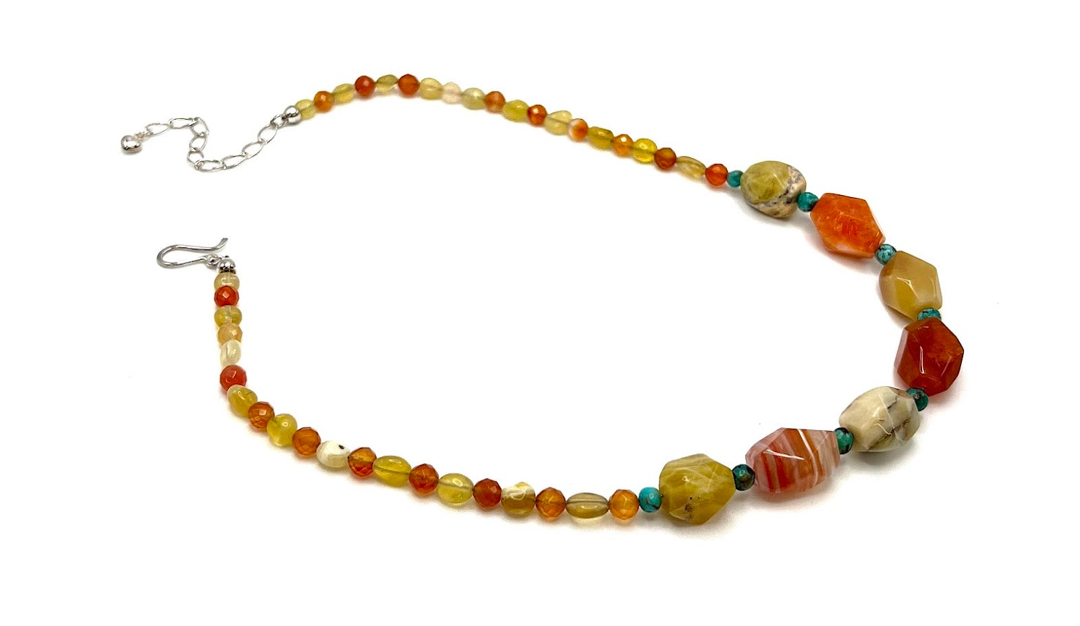 Jay King Sterling Silver Multigemstone Beaded Sterling Silver Necklace 18"