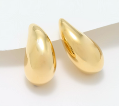 David Markstein Sterling Silver Premiere Droplet Teardrop Studs,18k gold plated