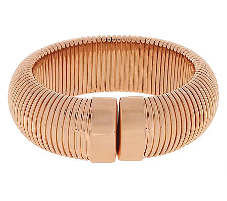 Bronzo Italia Average Bold Polished Tubogas Cuff Bracelet, Size 6-3/4"