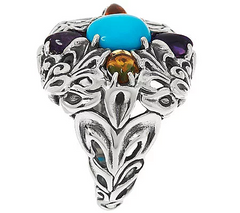 Carolyn Pollack Sterling and Gemstone Honeysuckle Statement Ring, Size 5