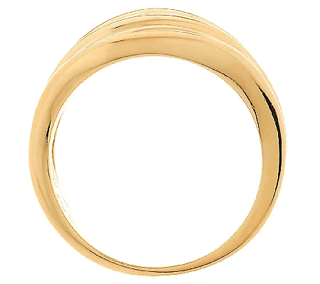 Bronze Bold Polished Ribbed Saddle Ring by Bronzo Italia, Size 5