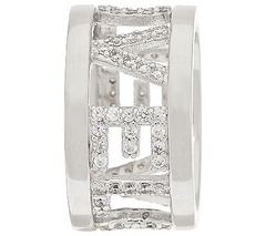 Diamonique Faith Pave' Ring, Sterling, Size 5