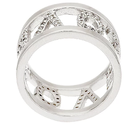 Diamonique Faith Pave' Ring, Sterling, Size 5