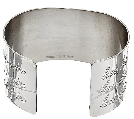 Stainless Steel Inspirational Extra Bold Cuff, Size 6-3/4"