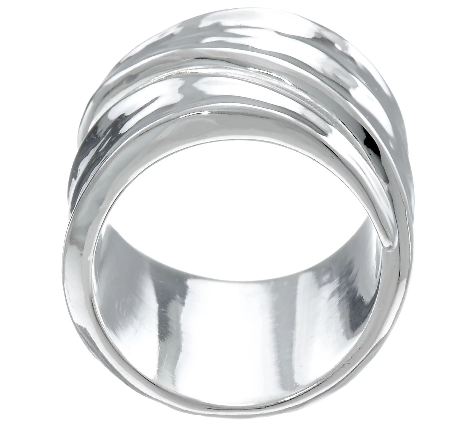 RLM White Bronze Coil Ring, silver tone, size 6