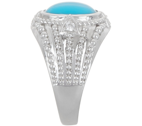 Affinity Gems Sleeping Beauty Turquoise Sterling Silver Ring Size 8