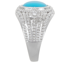 Affinity Gems Sterling Silver Sleeping Beauty Turquoise  Ring, Size 5