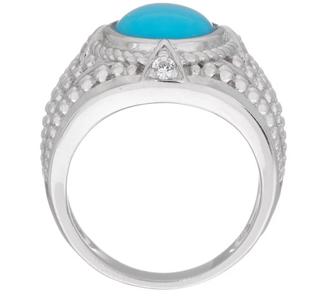 Affinity Gems Sleeping Beauty Turquoise Sterling Silver Ring Size 8