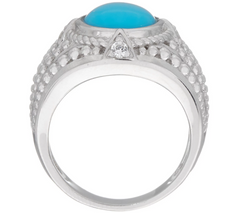 Affinity Gems Sterling Silver Sleeping Beauty Turquoise  Ring, Size 5