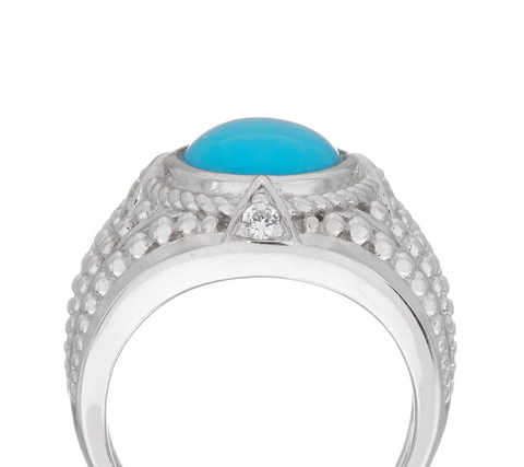 Affinity Gems Sleeping Beauty Turquoise Sterling Silver Ring Size 8