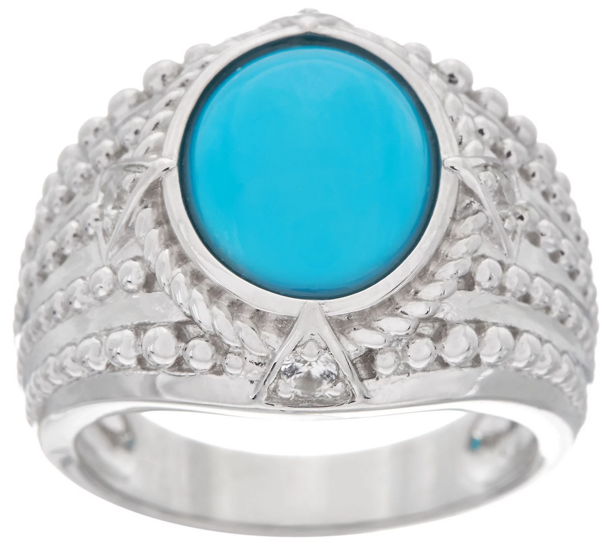 Affinity Gems Sterling Silver Sleeping Beauty Turquoise  Ring, Size 5