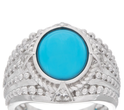 Affinity Gems Sleeping Beauty Turquoise Sterling Silver Ring Size 8