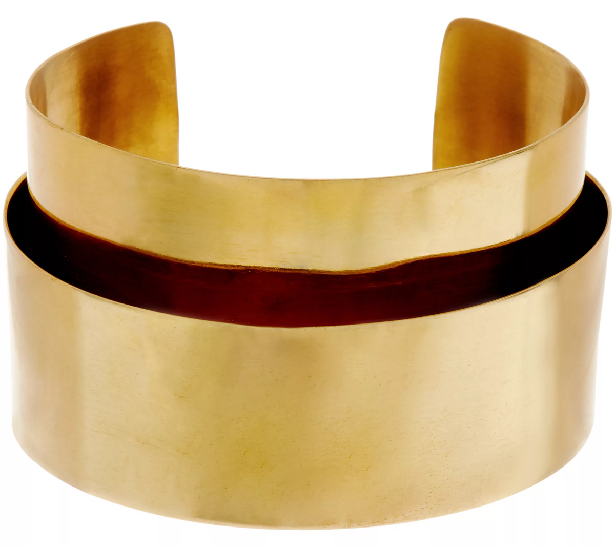 Soko Ribbon Cuff Bracelet, Gold Tone Brass, Size 6-1/4"