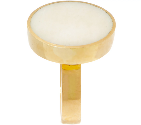 Soko Disc Gold tone Ring, Size 5