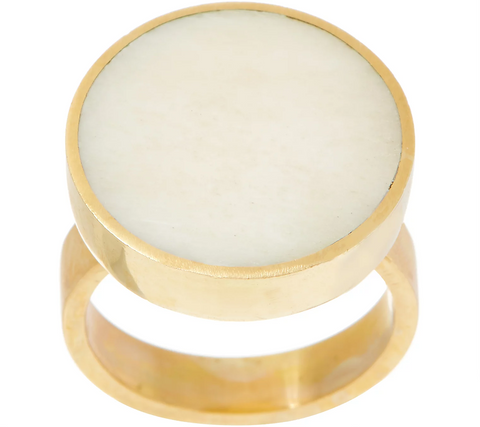 Soko Disc Gold tone Ring, Size 5