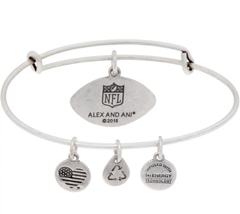 Alex and Ani Silvertone NFL Eagles Charm Bangle, Size 7-1/2"