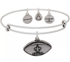 Alex and Ani Silvertone  Saints Charm Bangle, Size 7-1/2"