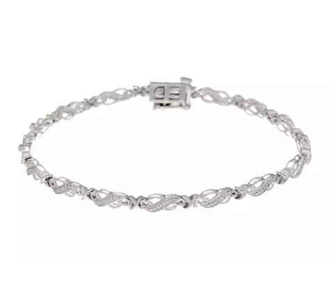 Affinity Diamond Sterling Silver 1/4ctw Tennis Bracelet 8"