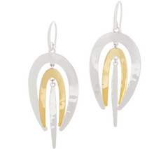 RLM Bronze Two-Tone Layer Drop Earrings 2-3/4"