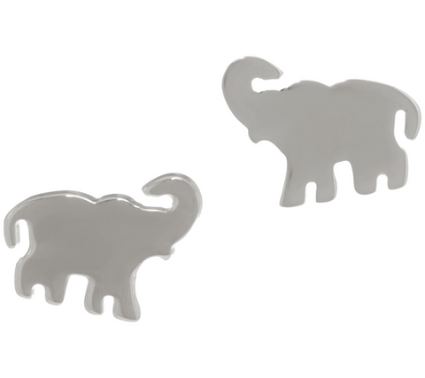 JZ by Jennifer Zeuner Sterling Silver Icon Stud Earrings, Elephant Shape, Size 3/8"