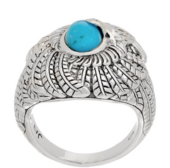 JAI Sterling Silver & Turquoise Born to Soar Eagle Ring Size 7