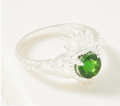 JMH Jewelry Sterling Silver Claddagh Chrome Diopside Ring Size 5