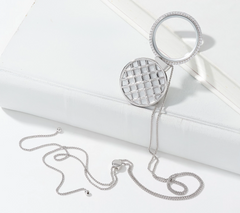 Diamonique LUX VUE Mirror & Magnifying Glass Necklace, Silver