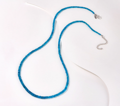 Affinity Gems Gemstone Beaded 24" Necklace Sterling Silver, Neon Apatite