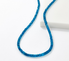 Affinity Gems Gemstone Beaded 24" Necklace Sterling Silver, Neon Apatite