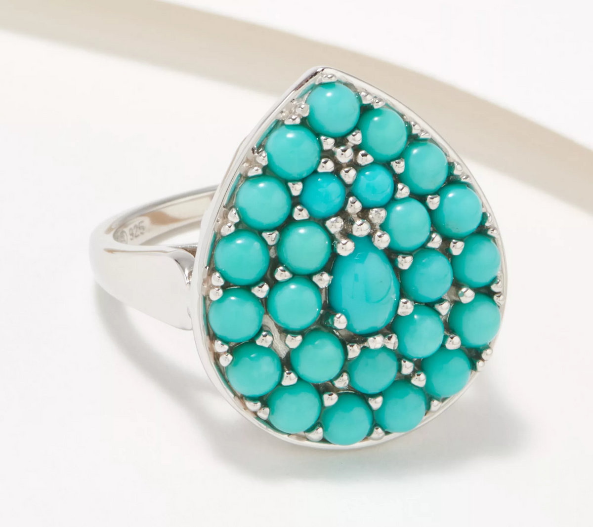 Affinity Gems Sleeping Beauty Turquoise Shaped Sterling silver Ring, Size 7