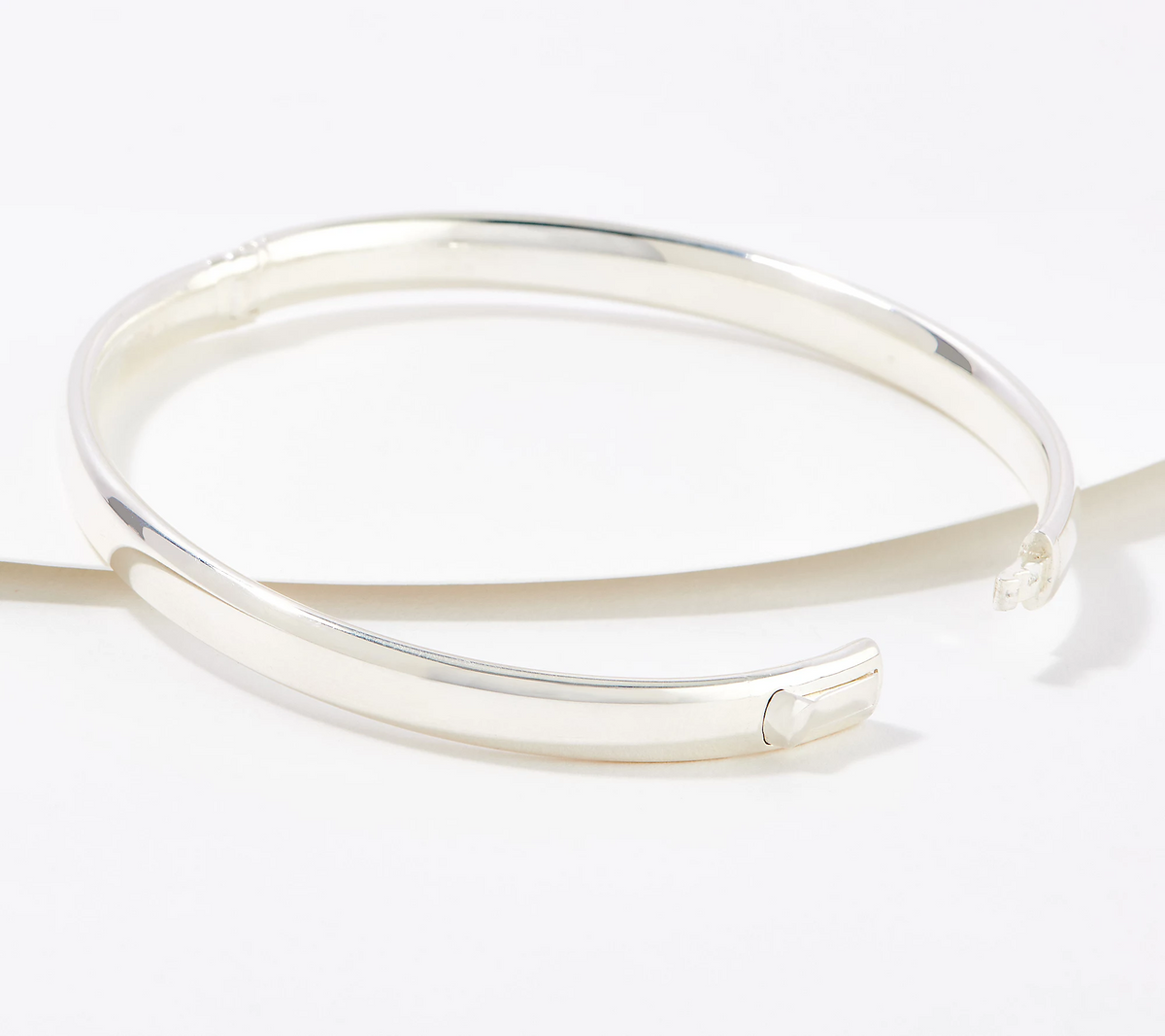 UltraFine 950 Fine Silver Oval Tube Satin Finish Bangle, 7"