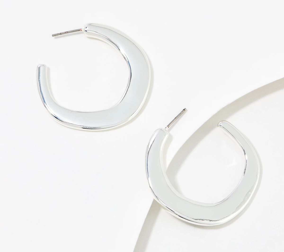 Denim & Co. Hammered Hoop Earrings, Pierced