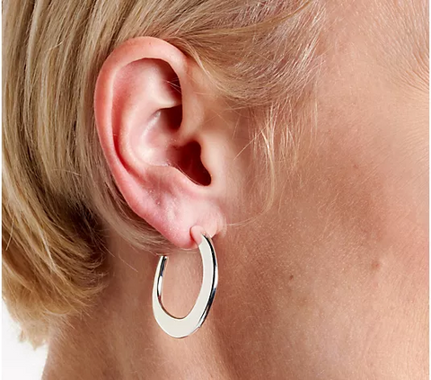 Denim & Co. Hammered Hoop Earrings, Pierced