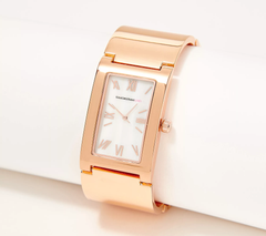 Isaac Mizrahi Live! Half Bangle Watch, Rosetone