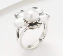 Or Paz Sterling Silver Flower Ring, Size 5