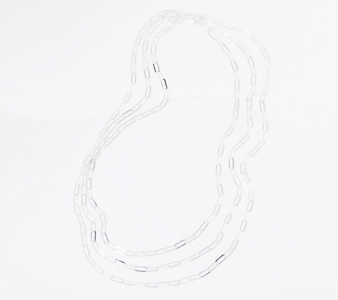 Ultra Fine 950 Silver Paperclip Chain Removable Necklace, 15.5g, Chain 21"