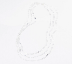 Ultra Fine 950 Silver Paperclip Chain Removable Necklace, 15.5g, Chain 21"