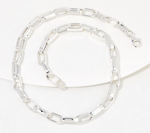 UltraFine 950 Silver Elongated Oval Link_20" Necklace, 39.0g