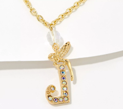 Kirks Folly Goldtone Fairy Initial Necklace, J Initial