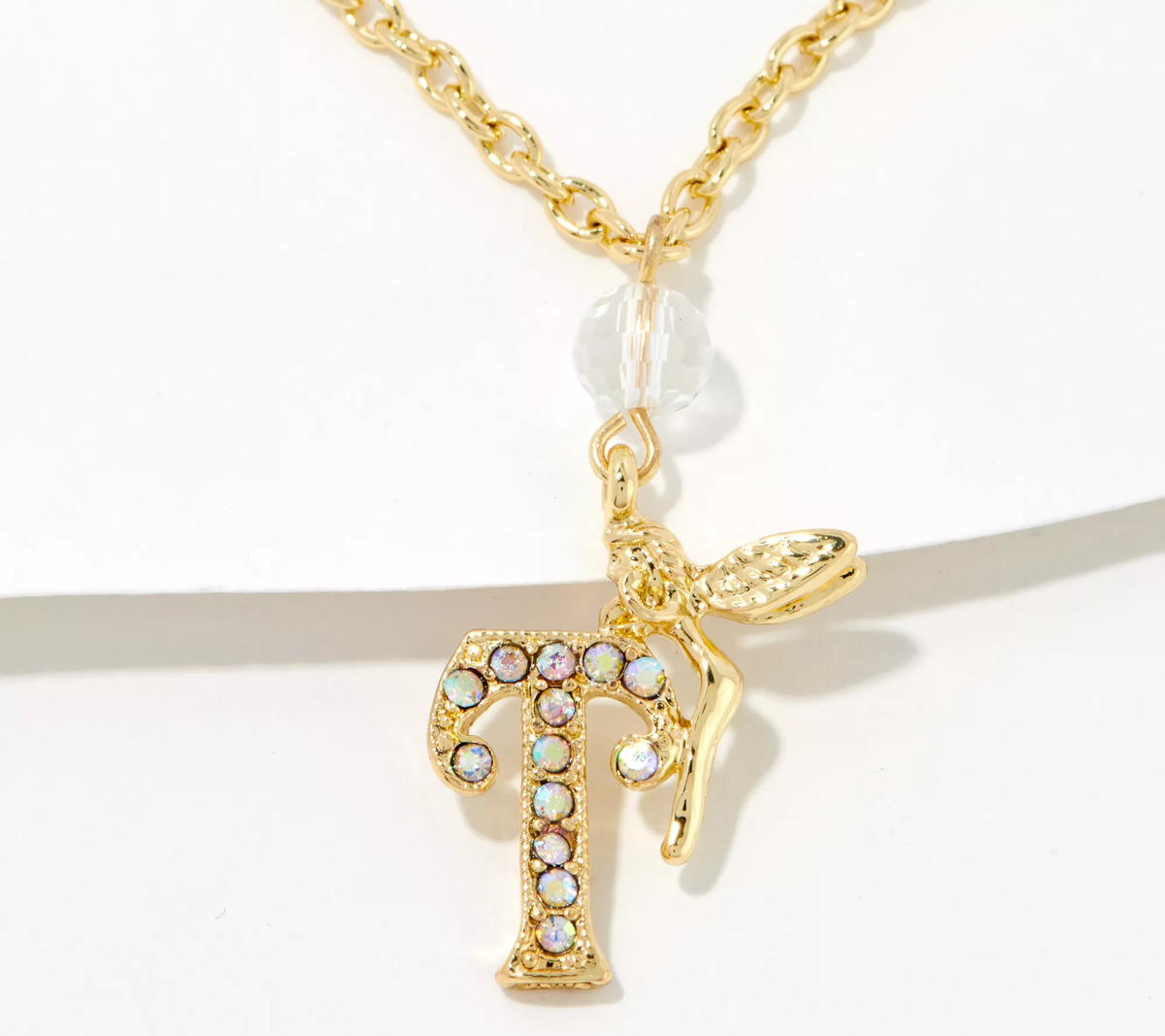 Kirks Folly Goldtone Fairy Initial Necklace, T Initia