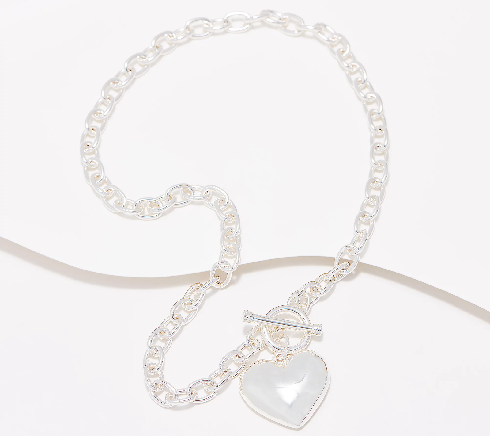 Joan Rivers Heart Charm Toggle Necklace with Rolo Chain