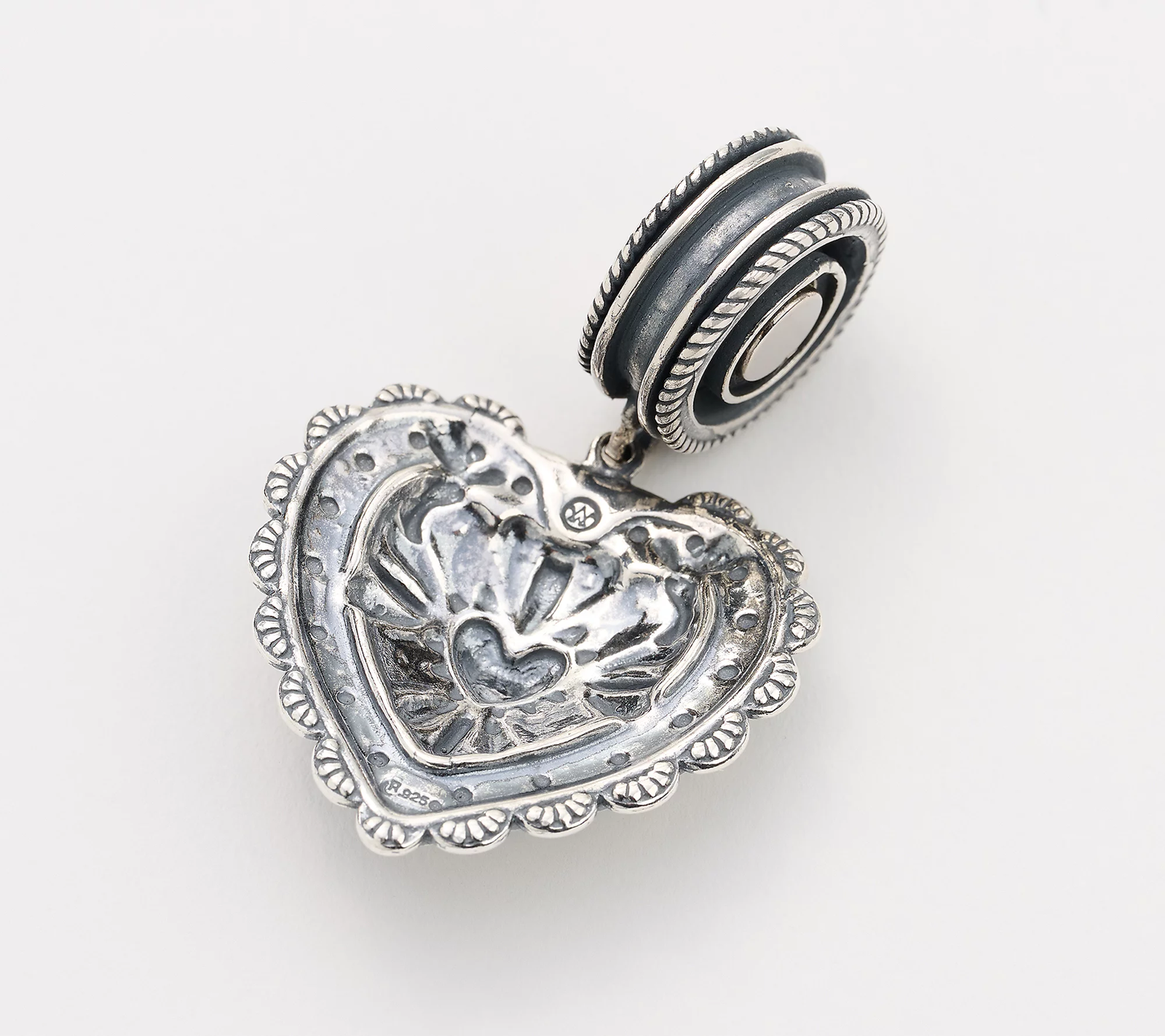 American West Sterling Silver Rope Heart Magnetic Pendant Insert