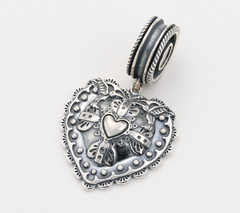 American West Sterling Silver Rope Heart Magnetic Pendant Insert