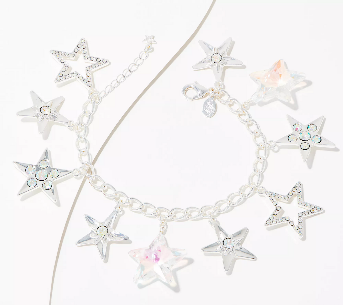 Kirks Folly Aurora Stardust Charm Bracelet, Silver tone