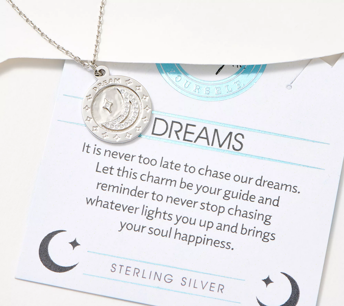 T. Jazelle Sterling Silver Charm Necklace, Moon and Star