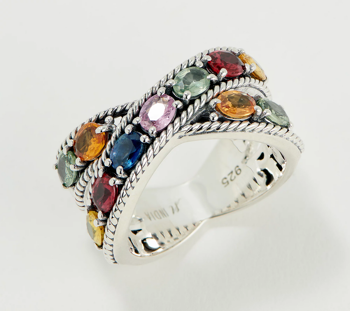 Artisan Crafted by Robert Manse Multi Sapphire Ring, Sterling Silver