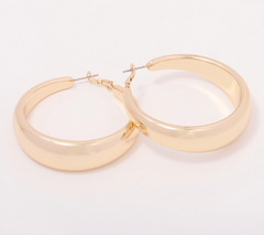 Attitudes by Renee Bold Tapered Hoops, Gold tone, 1-3/4"Diam