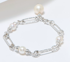 Honora Elongated Link Cultured Potato & Ming Pearl Bracelet, SS, Small