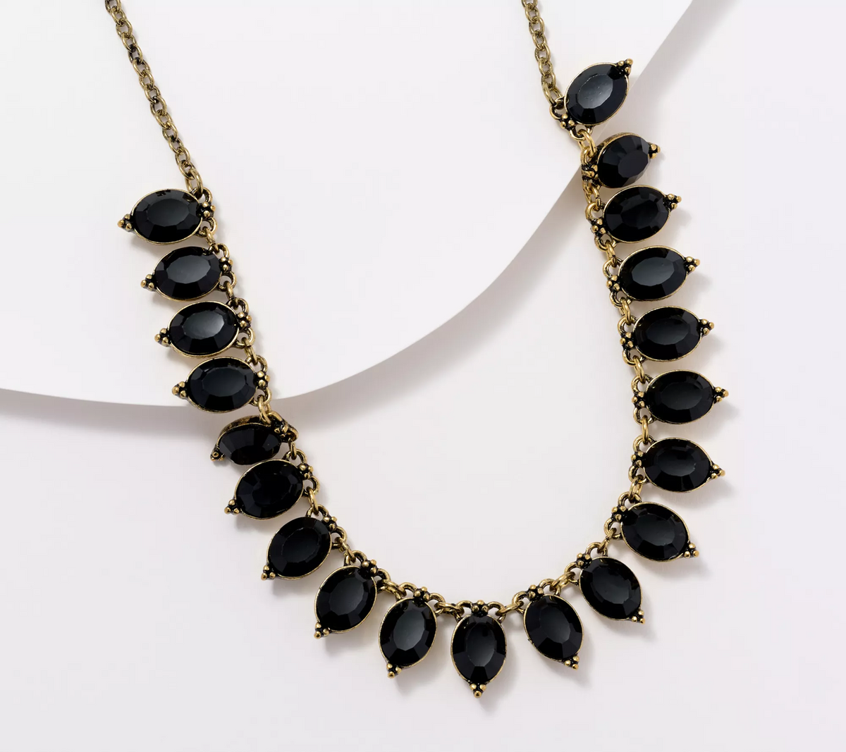 Joan Rivers Crystal Droplet Necklace, Black